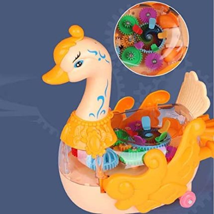 Electric Gear Swan Duck Toy with Transparent Shell and Gear Structure