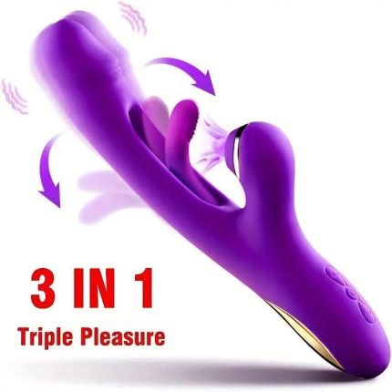 Most Popular 3in1 Flap & Su*ck ing USB Rechargeable Rabbit Female Personal Massager